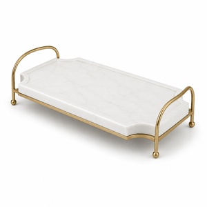 <b>Black</b> marble tray gold handle serving tray decorative organizer <b>vanity</b> tray coffee <b>table</b> tray bathroom tray jewelry tray luxury - Product Image 2