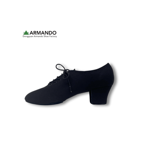 Chaussures de danse latine noires à lacets avec talon de 2 pouces, pour la danse de salon, la danse moderne, l'enseignement, la pratique, la performance professionnelle - Product Image 3