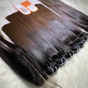 Couleur de la pointe brune 100% paquets de cheveux humains bruts vietnamiens vierges Extensions alignées sur les cuticules Prix pour la fabrication de perruques - Product Image 2