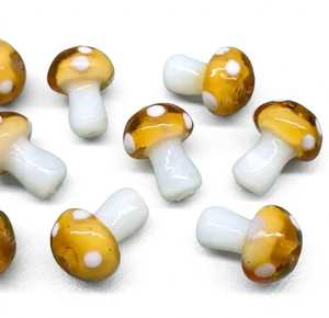 Cuentas de vidrio de lampwork hechas a mano, mini hongos, con forma de diamante y ojo, cuentas espaciadoras sueltas para la fabricación de joyas DIY - Product Image 3