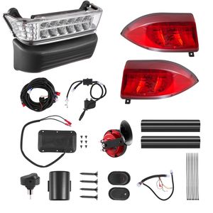 Kit Fari LED e Luci Posteriori 12V Omologati per Strada con Cablaggio, Indicatori di Direzione e Interruttore Luci di Emergenza - Kit di Retrofit per Golf Cart - Product Image 1