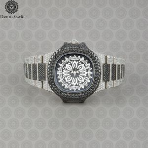 Reloj de Lujo para Hombre Charm_Jewells, Acero Inoxidable, Esfera de 40 mm, Diseño Mandala Negro, Cronógrafo, Movimiento Mecánico, Fecha Automática - Product Image 1