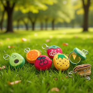 Portamonete a Specchio a Forma di Frutta 8cm Mini Portachiavi 3D con Superficie Riflettente per Donne e Ragazze - Product Image 3