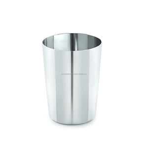 Vaso de copa de cóctel de hoja de acero inoxidable con acabado de pulido de espejo forma redonda hecho a mano de alta calidad para beber - Product Image 1