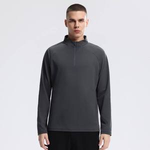 Camiseta Deportiva de Manga Larga para Hombre, Cuello Alto con Cierre, Transpirable, de Poliéster, Corte Regular, para Todas las Temporadas, Venta al Por Mayor - Product Image 3