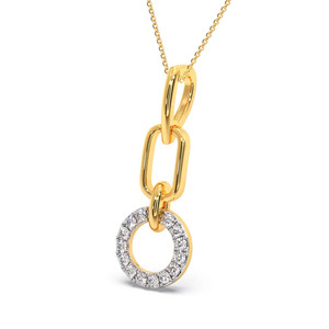 Collar con Colgante de Diamantes y Cadena de Eslabones - Product Image 1