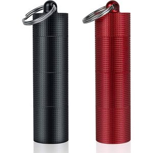 2 Pezzi Portapillole Portatile in Lega di Alluminio con 3 Scomparti, Impermeabile, Dispenser per Pillole, Piccolo Contenitore Tascabile con Portachiavi - Product Image 1