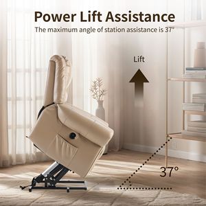 Poltrona Reclinabile Elettrica con Singolo Motore, Massaggio, Pelle Sintetica Traspirante, Porte USB Tipo-C Laterali, Comoda Poltrona Massaggiante - Product Image 3