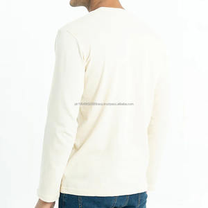 Camiseta 100% algodón para hombre, corte holgado, cuello redondo, camisetas de algodón de primera calidad, manga larga para hombre - Product Image 3