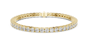 Bracelet unisexe classique en diamant de laboratoire, avec double fermoir caché, en or jaune massif 18 carats plaqué rhodium, 6,3 carats, idéal pour offrir ou pour une occasion spéciale. - Product Image 3