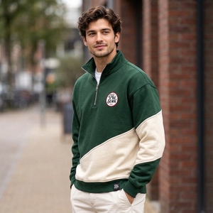 Sudadera de hombre con media cremallera, personalizada, ligera, de algodón suave, con dobladillo acanalado, corte relajado, ropa casual para el día a día, al por mayor - Product Image 6