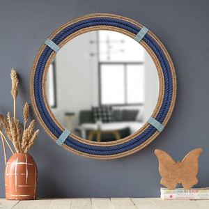Round Rope Wall <b>Mirror</b> Natural Jute <b>Hanging</b> <b>Mirror</b> Rustic Farmhouse Coastal Boho Decorative Wall Decor - Product Image 5