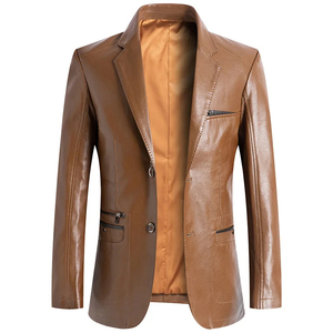 Veste d'automne 2026 pour homme, manteau en cuir de couleur unie, veste décontractée de motard, blouson en cuir pour homme, grandes tailles 6XL 7XL - Product Image 4