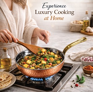 Hammered <b>Copper</b> Non-Stick Fry Pan Long <b>Handle</b> | Stainless Steel Interior Frying Pan Eco-Friendly Easy Clean Gas Cooker - Product Image 6