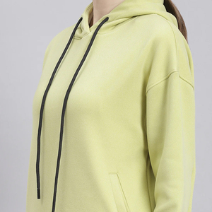 Sudadera con capucha de forro polar de moda para mujer, informal, de manga larga, estilo crop top - Product Image 6