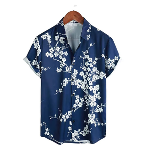 Camisas de Hombre a la Moda, Camisa Hawaiana, Estilo Urbano, a Rayas con Estampado de Flamencos, Blusa Chic de Verano 2026, Camisas Hawaianas para Hombre de Playa - Product Image 1