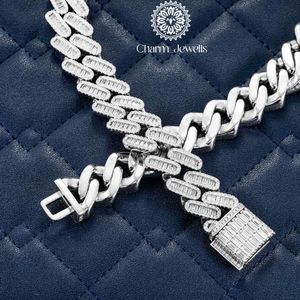 สร้อยคอผู้ชาย Charm_Jewells ประดับโมอิสซาไนต์ ชุบทอง 14K ทรงบาแกตต์ รูปทรงลูกบอล แบบเชื่อมต่อ สไตล์ฮิปฮอป รับรองโดย IGI - Product Image 4