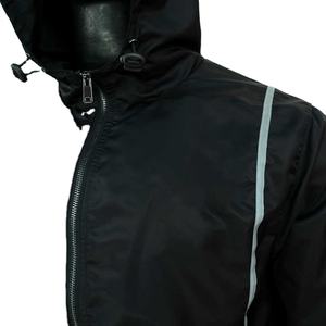 Survêtement coupe-vent en nylon de haute qualité pour hommes, vêtements de sport à capuche avec rayures réfléchissantes, techniques imprimées coupe-vent - Product Image 4