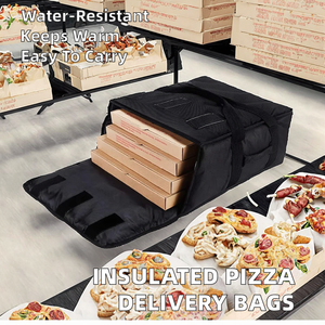 Sac de livraison de pizza en polyester isolé de luxe et tendance, sac isotherme professionnel pour la livraison de nourriture - Product Image 3