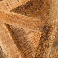 Nouvelle table à manger rectangulaire en bois de manguier massif de style européen avec pieds en métal pliants en X, moderne pour la maison, la cuisine, le bureau, le restaurant