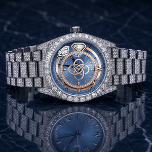 Reloj de Lujo con Diamantes Moissanite para Hombre, Reloj de Pulsera de Acero Inoxidable - Product Image 1