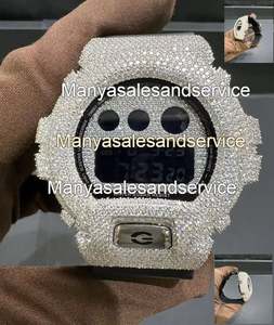 Boîtier de montre en or blanc VVS serti de diamants Moissanite, cadran en verre, acier inoxydable, résistant à l'eau 10 bars, fermoir de bracelet inclus - Product Image 3