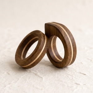 Anillos de Servilleta de Madera Ecológicos Hechos a Mano al por Mayor, Porta Servilletas de Madera Natural para Decoración de Mesa de Comedor en Hoteles y Hogares - Product Image 4