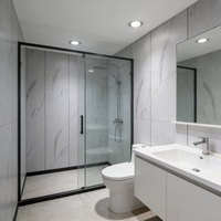 Crème Beige Gris SPC Pierre Cristal Micro-ciment Étanche Écologique Rainurage en V Design Moderne Maison Restaurant Hôtel