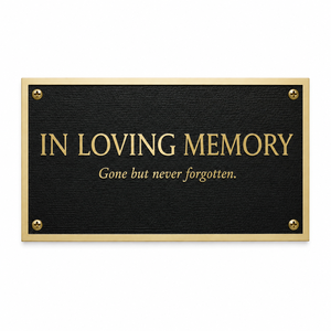 Rectangular Brass Memorial <b>Plaque</b> In Loving <b>Memory</b> Engraved Sign for Sympathy Building Wall Mount Traditional Design - Product Image 1