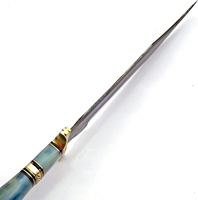 Couteau Bowie droit de chasse en acier Damas de haute qualité, manche en os de chameau, garde en laiton, logo OEM/ODM, étui en cuir