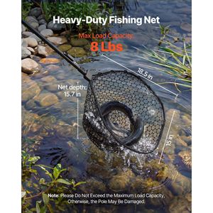 Rete da Pesca Pieghevole Portatile e Leggera in Alluminio 6063 Rinforzato, con Manico Telescopico e Rete Morbida in Nylon - Product Image 5