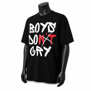Men's Black Short Sleeve T-Shirt With <b>White</b> And Red Letter Print O-Neck Regular Fit Cotton Jersey Casual Graphic <b>Tee</b> - Product Image 1