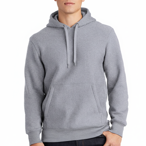 Sudadera con capucha clásica de forro polar para hombre con bolsillo canguro – Gris Jaspeado - Product Image 6