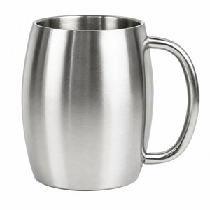 Mug à bière en acier inoxydable à double paroi, tasse à café isotherme en métal, forme baril, écologique, pour camping et voyage, vente en gros - Product Image 6