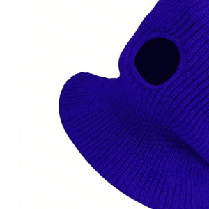 Aqdas Industries 3-Hole Knit Balaclava Red Sublimation Print Image Full Head <b>Cover</b> Stretch Beanie Mask 100% Polyester Unisex - Product Image 3