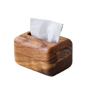 Boîte à mouchoirs en bois rectangulaire, design vintage, faite à la main, boîte de rangement décorative pour la maison, le bureau, la table - Product Image 6