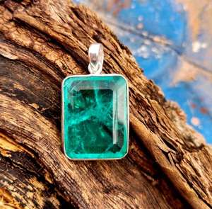 Colgante de Plata de Ley 925 con Turmalina Paraiba de Lujo, Joyería Hecha a Mano, Elegante Regalo para Mujer, a la Moda - Product Image 1