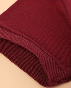 Burgundy Short Sleeve Polo Shirt Solid Color Knitted Casual Design for Boys - Product Image 5