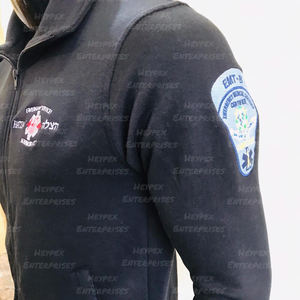 Wholesale <b>Men's</b> Stand Collar Winter Bomber <b>Jackets</b> Casual Wear Cotton/Polyester Track <b>Suits</b> in <b>Black</b> Color Embroidery Decoration - Product Image 6