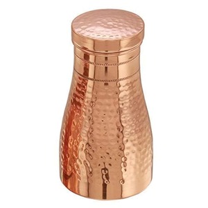 Distributeur d'eau portable en cuivre pur, isolé sous vide, fait main, avec couvercle et motifs design - Product Image 3