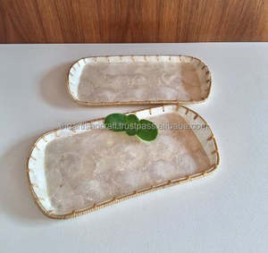 Plateaux de luxe faits à la main en nacre pour la décoration intérieure élégante Centres de table à café Organisateurs de vanité et cadeaux parfaits - Product Image 4