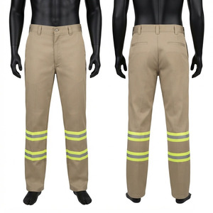 Sales Blackhardson Premium Khaki Cotton Polyester Corduroy <b>Work</b> <b>Pant</b> 240 GSM Reflective Tape Bands Utility Pockets Waterproof - Product Image 1