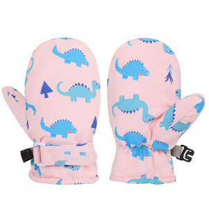 Guantes de Esquí para Niños Unisex con Estampado de Dibujos Animados, Impermeables, Gruesos, de Poliéster, para Deportes de Nieve al Aire Libre, con Cierre de Gancho y Bucle, para Escalar en Hielo - Product Image 3