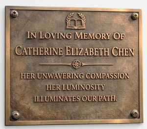 Custom Brass Engraved 3D <b>Memorial</b> <b>Plaque</b> Embossed Nameplate Wall Mounted Honor Board for Graveyard Cemetery - Product Image 5