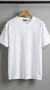 <b>White</b> Cotton Crew Neck Solid Breathable Jersey T-Shirt Men Regular Fit Short Sleeve <b>Tee</b> Custom Logo Casual Streetwear - Product Image 1
