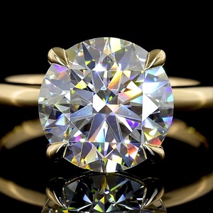 Bague de fiançailles solitaire personnalisée avec diamant rond de 4 carats, certifié IGI, couleur D, à 4 griffes, fournisseur de bijoux en diamant de laboratoire - Product Image 3