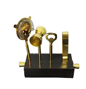 Ensemble d'outils de bar en laiton de haute qualité à prix abordable, avec support en laiton au design antique, pour la vaisselle de fête - Product Image 6
