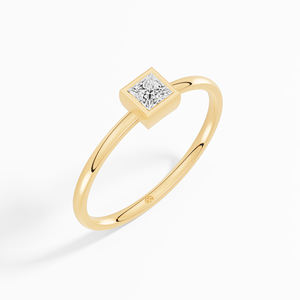 Princess Cut 0.15 ctw Moissanite Bezel Set Solitaire Bague de fiançailles en argent sterling 925 | Vente en gros prêt - Product Image 4