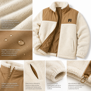 <b>Men</b>’s Sherpa Fleece <b>Jacket</b> Warm Zip Up Winter <b>Men's</b> <b>Jackets</b> Casual Outdoor Wear Wholesale Stand Collar Warm Winter <b>Jacket</b> OEM - Product Image 5