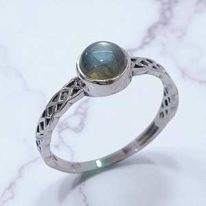 Anillos de Plata de Ley 925 con Labradorita Genuina, Anillo Fino Hecho a Mano, Precio al por Mayor, Joyería de Plata - Product Image 2